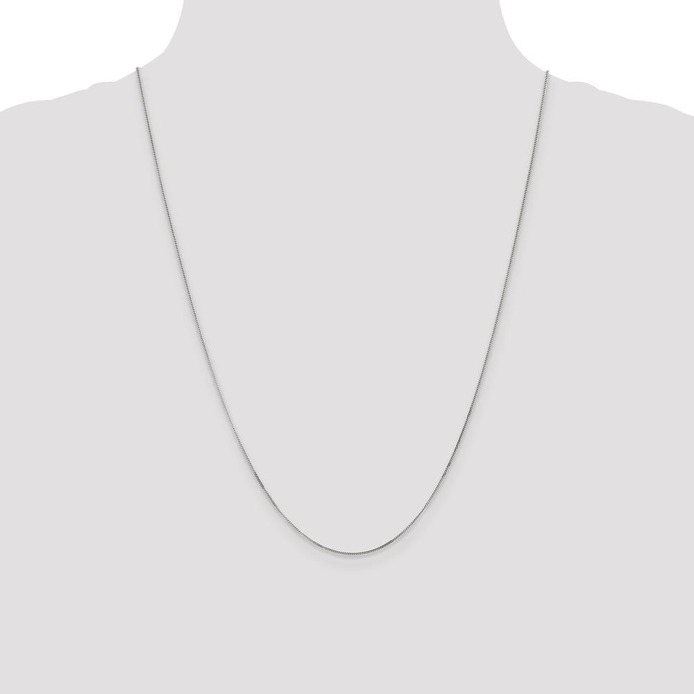 14K White Gold 24" Curb Chain with Spring Ring Clasp by Oro Pregiato