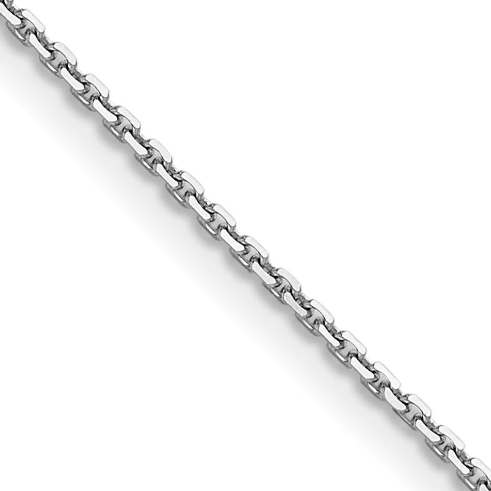 14K White Gold 24" Diamond-Cut Cable Chain Necklace by Oro Pregiato