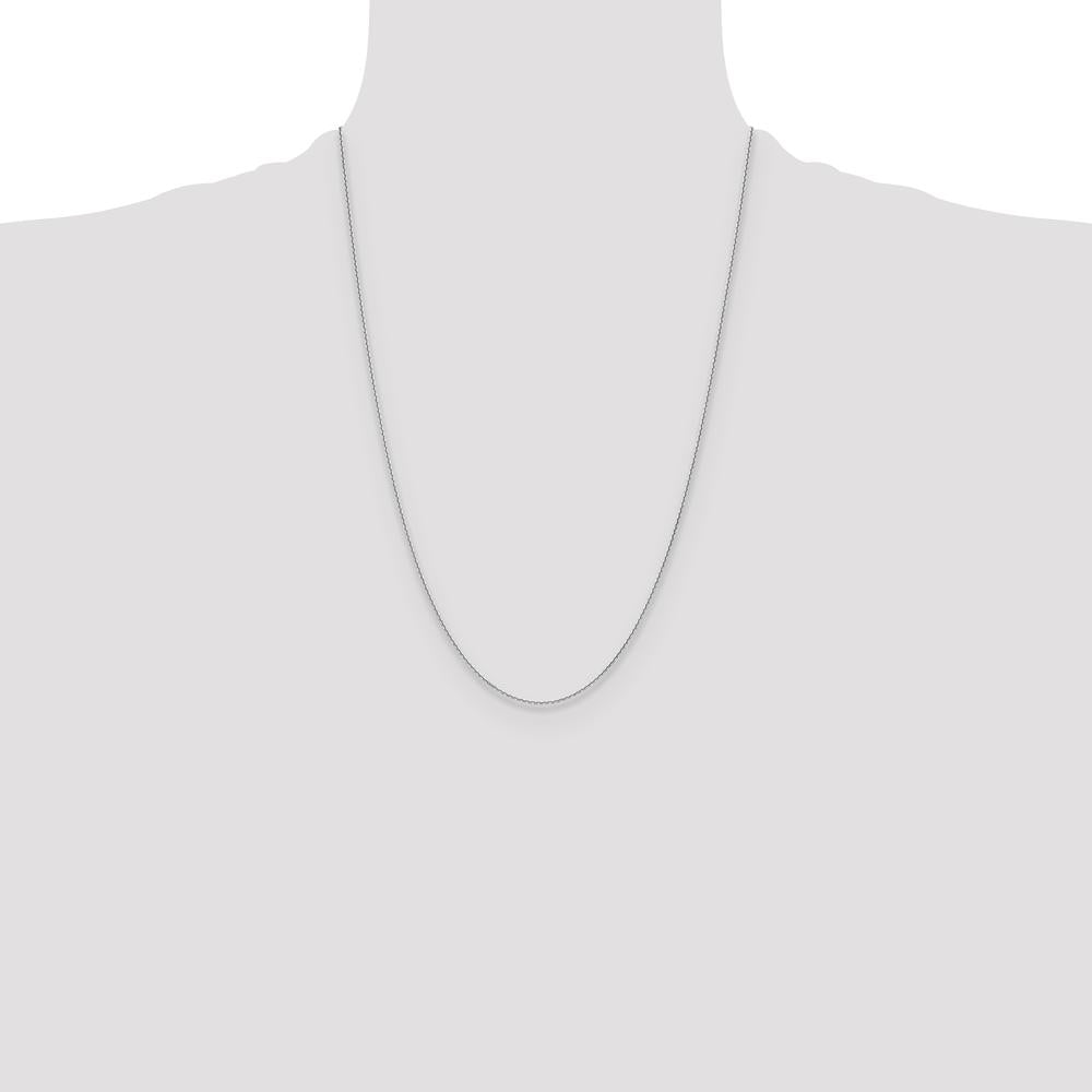 14K White Gold 24" Diamond-Cut Cable Chain Necklace by Oro Pregiato