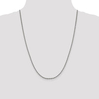 14K White Gold 24" Diamond-Cut Cable Chain Necklace with Lobster Clasp by Oro Pregiato