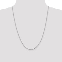 14K White Gold 24" Diamond-Cut Cable Chain Necklace with Lobster Clasp by Oro Pregiato
