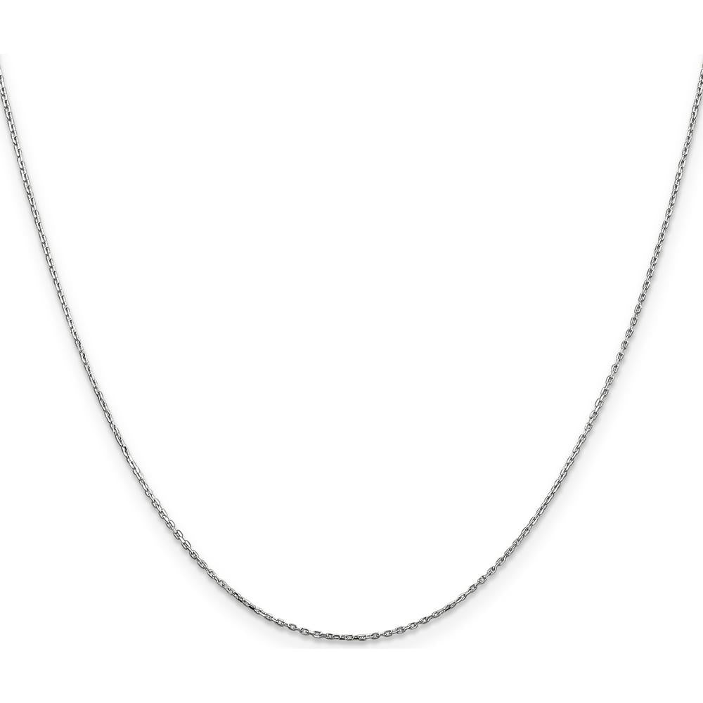 14K White Gold 24" Diamond-Cut Cable Chain with Lobster Clasp - 0.8mm Width by Oro Pregiato