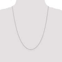 14K White Gold 24" Diamond-Cut Cable Chain with Lobster Clasp - 0.8mm Width by Oro Pregiato