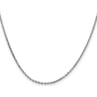 14K White Gold 24" Diamond-Cut Cable Chain with Lobster Clasp - Polished Finish by Oro Pregiato