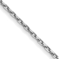 14K White Gold 24" Diamond-Cut Cable Chain with Spring Ring Clasp by Oro Pregiato