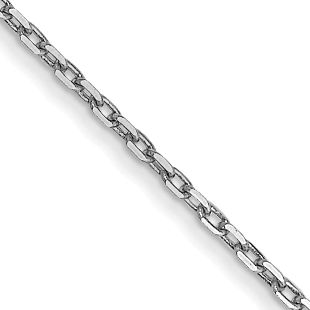 14K White Gold 24" Diamond-Cut Cable Chain with Spring Ring Clasp by Oro Pregiato