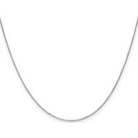 14K White Gold 24" Diamond-Cut Cable Chain with Spring Ring Clasp by Oro Pregiato