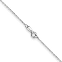 14K White Gold 24" Diamond-Cut Cable Chain with Spring Ring Clasp by Oro Pregiato