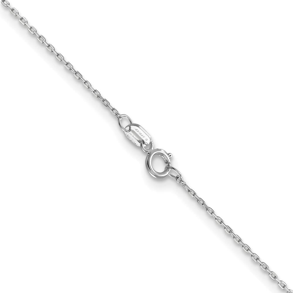 14K White Gold 24" Diamond-Cut Cable Chain with Spring Ring Clasp by Oro Pregiato
