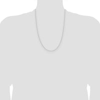 14K White Gold 24" Diamond-Cut Forzantine Cable Chain - 0.8mm Width by Oro Pregiato