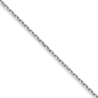 14K White Gold 24" Diamond-Cut Forzantine Cable Chain - 1.0mm Width by Oro Pregiato