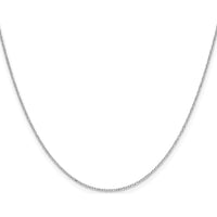 14K White Gold 24" Diamond-Cut Forzantine Cable Chain - 1.0mm Width by Oro Pregiato