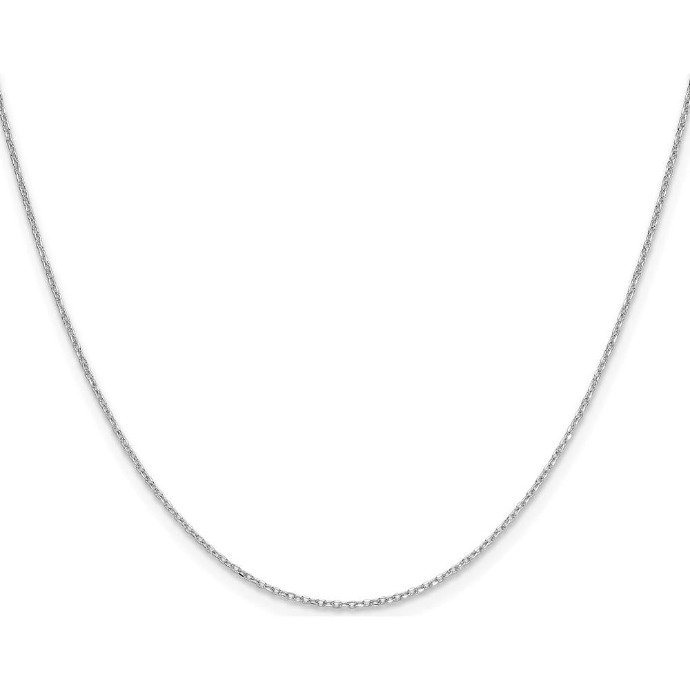 14K White Gold 24" Diamond-Cut Forzantine Cable Chain - 1.0mm Width by Oro Pregiato