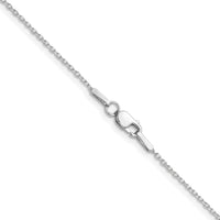 14K White Gold 24" Diamond-Cut Forzantine Cable Chain - 1.0mm Width by Oro Pregiato