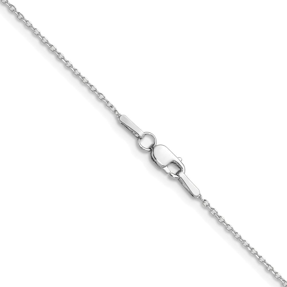 14K White Gold 24" Diamond-Cut Forzantine Cable Chain - 1.0mm Width by Oro Pregiato
