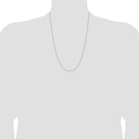 14K White Gold 24" Diamond-Cut Forzantine Cable Chain - 1.0mm Width by Oro Pregiato