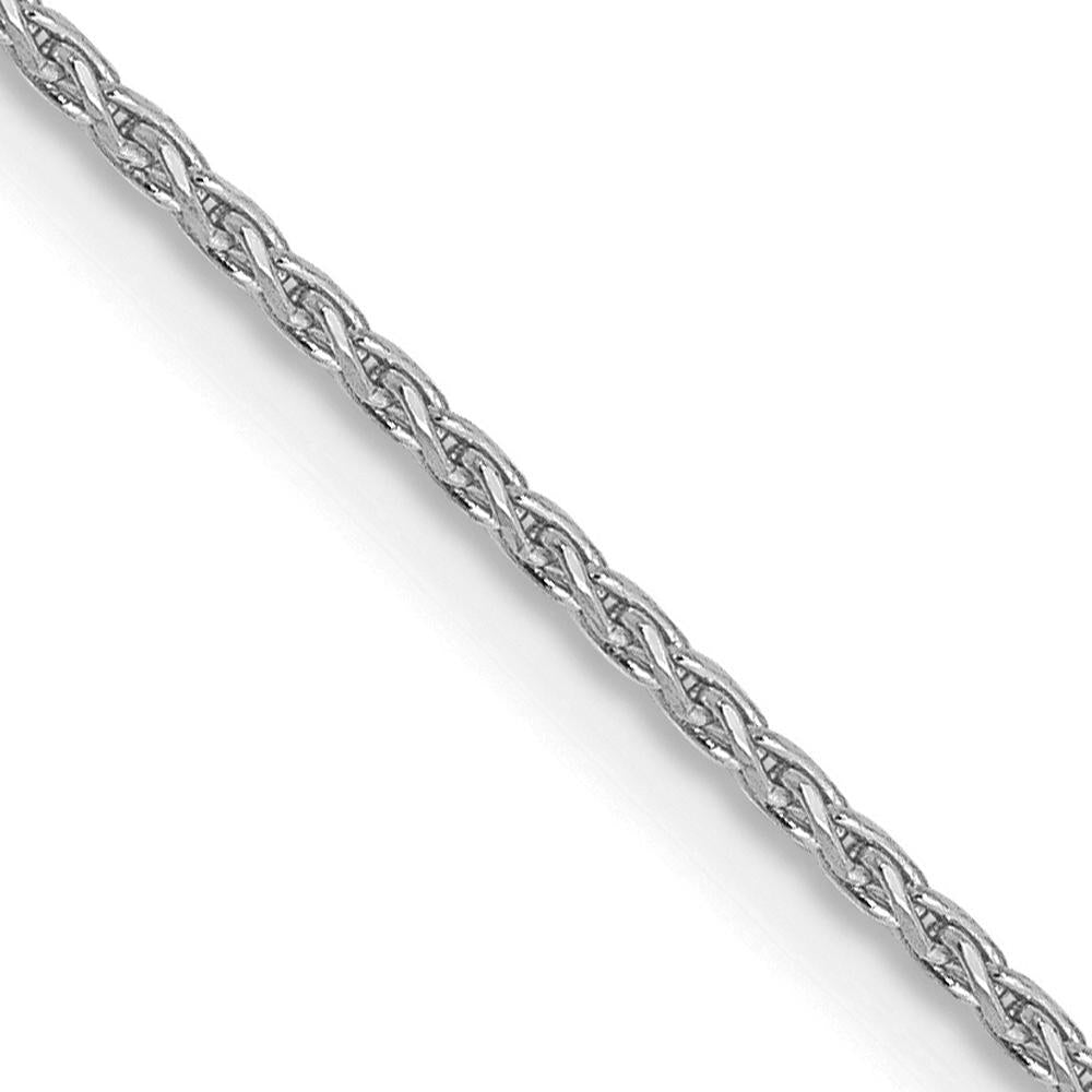 14K White Gold 24" Diamond-Cut Parisian Wheat Chain with Lobster Clasp - 1mm Width by Oro Pregiato