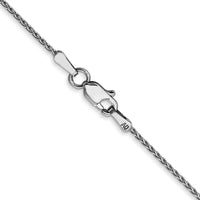 14K White Gold 24" Diamond-Cut Parisian Wheat Chain with Lobster Clasp - 1mm Width by Oro Pregiato