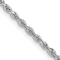 14K White Gold 24" Diamond-Cut Rope Chain with Lobster Clasp by Oro Pregiato