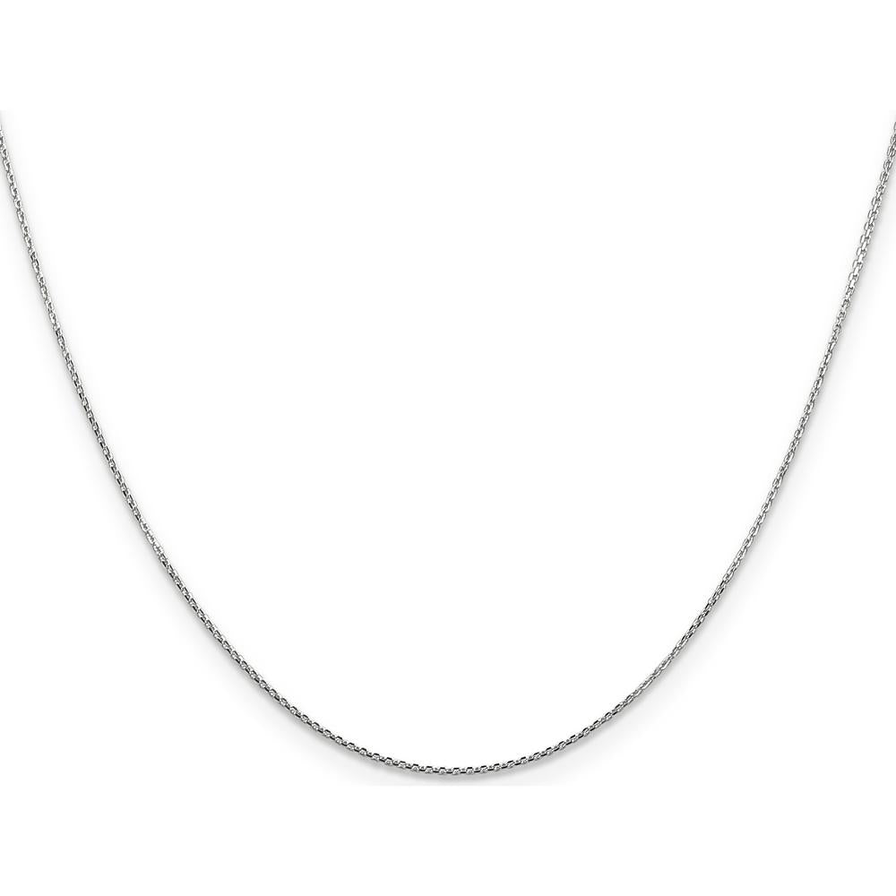 14K White Gold 24" Diamond-Cut Round Open Link Cable Chain Necklace with Lobster Clasp by Oro Pregiato