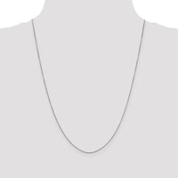 14K White Gold 24" Diamond-Cut Round Open Link Cable Chain with Lobster Clasp - 0.9mm Width by Monteluci Fine Jewelry