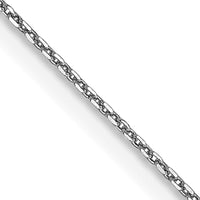 14K White Gold 24" Diamond-Cut Round Open Link Cable Chain with Lobster Clasp by Oro Pregiato