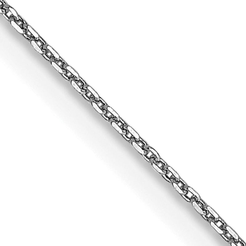 14K White Gold 24" Diamond-Cut Round Open Link Cable Chain with Lobster Clasp by Oro Pregiato