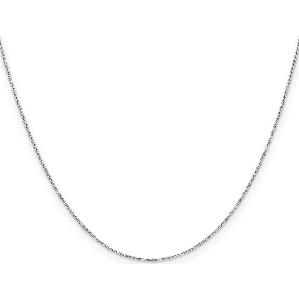 14K White Gold 24" Diamond-Cut Round Open Link Cable Chain with Lobster Clasp by Oro Pregiato