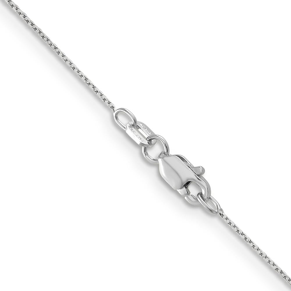 14K White Gold 24" Diamond-Cut Round Open Link Cable Chain with Lobster Clasp by Oro Pregiato