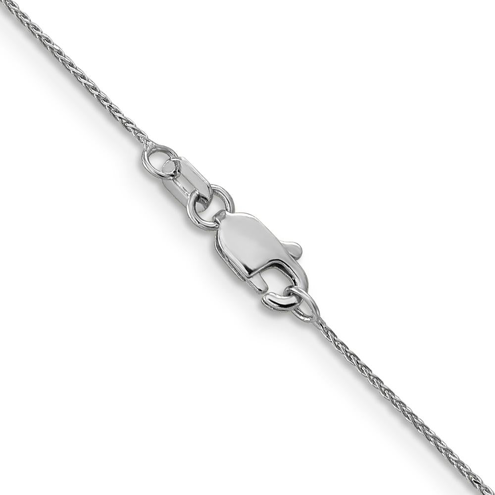 14K White Gold 24" Diamond-Cut Spiga Chain with Lobster Clasp - 0.85mm Width by Oro Pregiato
