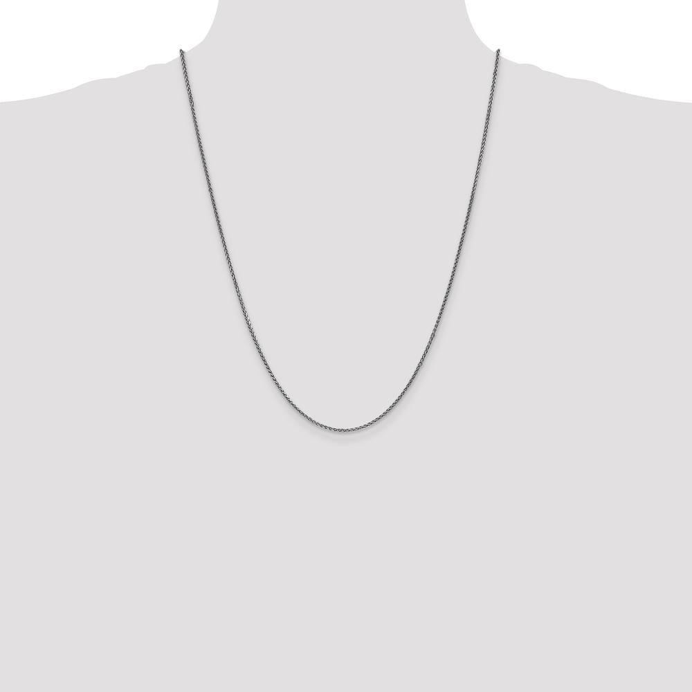 14K White Gold 24" Diamond-Cut Spiga Chain with Lobster Clasp - 1.7mm Width by Oro Pregiato