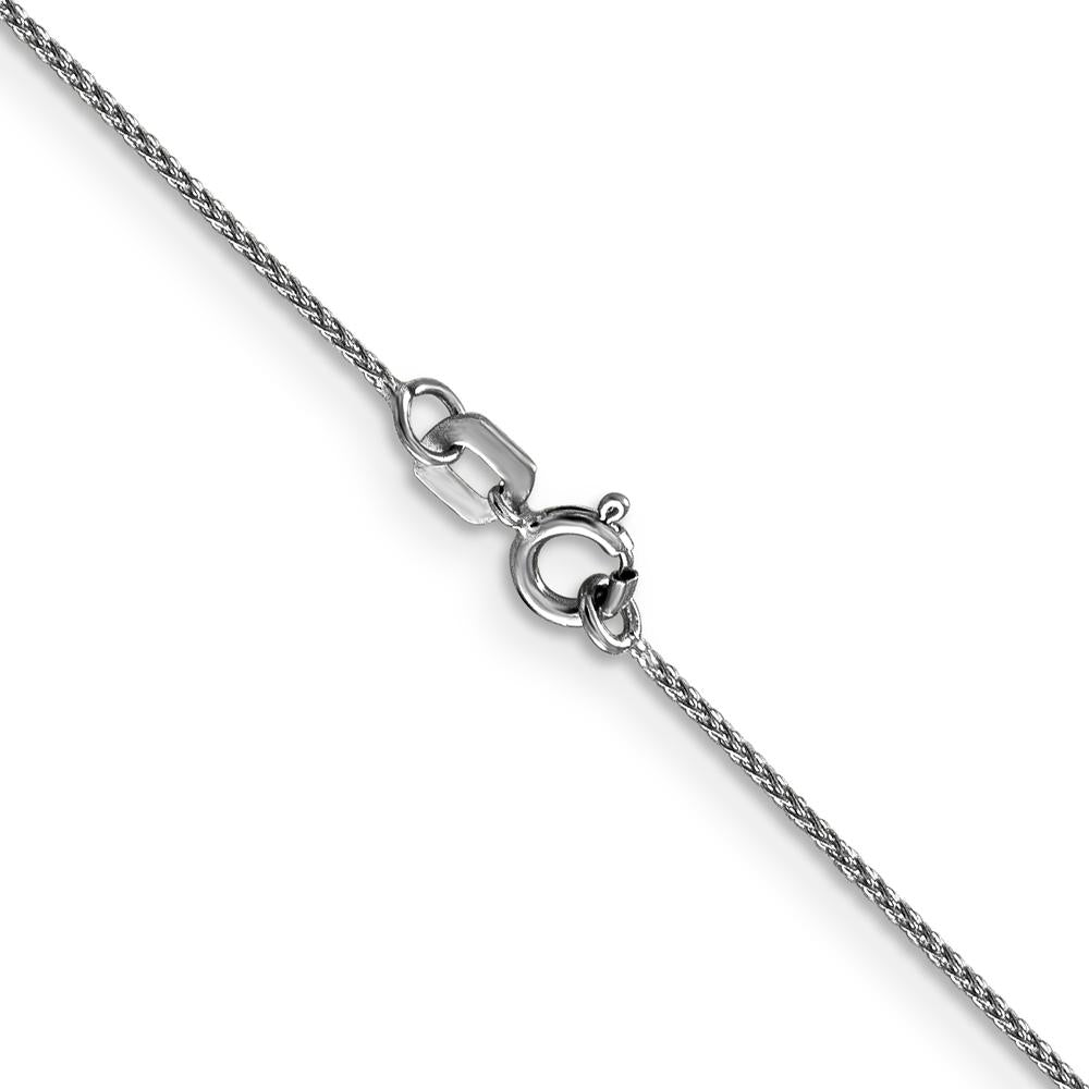 14K White Gold 24" Diamond-Cut Spiga Chain with Spring Ring Clasp - 0.85mm Width by Oro Pregiato
