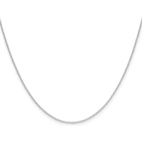 14K White Gold 24" Forzantine Cable Chain - 0.8mm Width, Rhodium Plated by Oro Pregiato