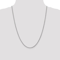 14K White Gold 24" Forzantine Cable Chain Necklace - 2.2mm Width with Lobster Clasp by Oro Pregiato