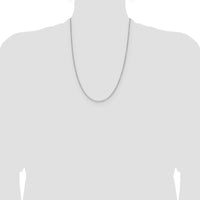 14K White Gold 24" Forzantine Cable Chain with Diamond-Cut Texture by Oro Pregiato