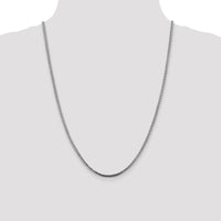 14K White Gold 24" Franco Chain Necklace with Lobster Clasp - 2.5mm Width by Oro Pregiato