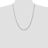 14K White Gold 24-Inch 2.5mm Diamond-Cut Milano Rope Chain with Lobster Clasp by Oro Pregiato