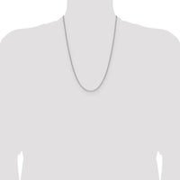 14K White Gold 24-inch Beveled Paperclip Chain with Lobster Clasp by Oro Pregiato