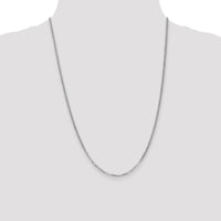 14K White Gold 24-Inch Flat Beveled Curb Chain - 2.2mm Width by 0