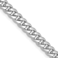 14K White Gold 24-inch Solid Miami Cuban Chain Necklace - 4.25mm Width by Oro Pregiato