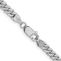 14K White Gold 24-inch Solid Miami Cuban Chain Necklace - 4.25mm Width by Oro Pregiato