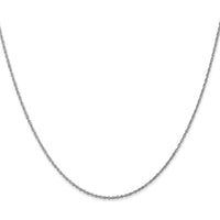 14K White Gold 24" Light Baby Rope Chain with Spring Ring Clasp - Polished Finish by Oro Pregiato