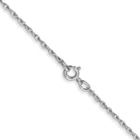 14K White Gold 24" Light Baby Rope Chain with Spring Ring Clasp - Polished Finish by Oro Pregiato