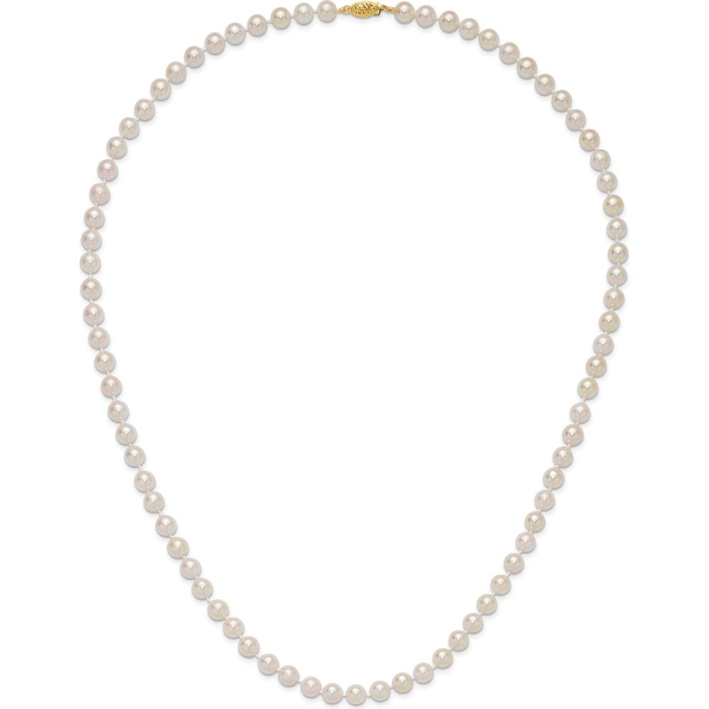 14K White Gold 24" Necklace with 7-8mm Akoya Saltwater Cultured Pearls by Monteluci Fine Jewelry