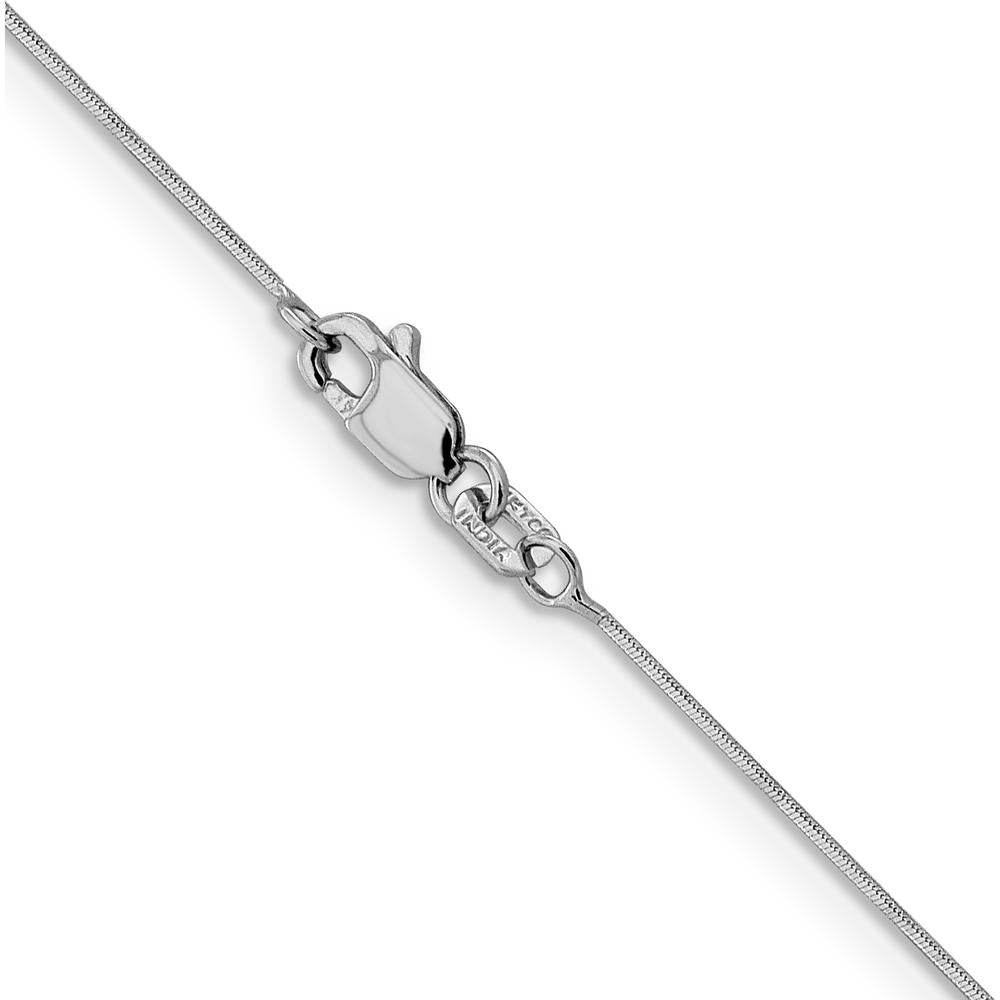 14K White Gold 24" Octagonal Snake Chain with Lobster Clasp by Oro Pregiato