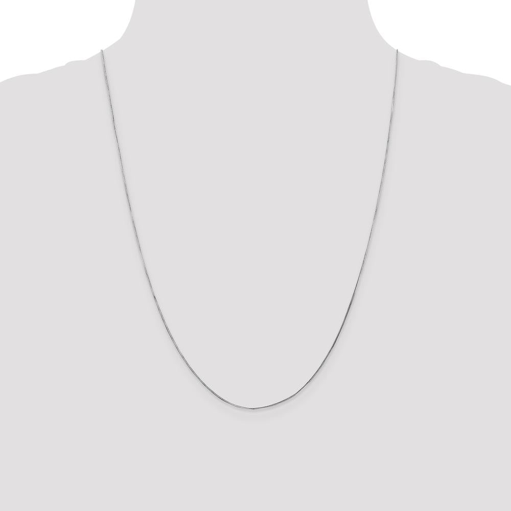14K White Gold 24" Octagonal Snake Chain with Lobster Clasp by Oro Pregiato