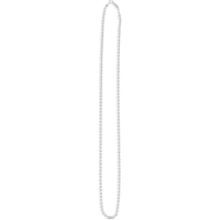 14K White Gold 24" Oval Mirror Link Chain Necklace with Polished Finish - 2.2mm by Orozza Fine Jewelry