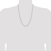 14K White Gold 24" Paperclip Chain Necklace with Beveled Edges by Oro Pregiato