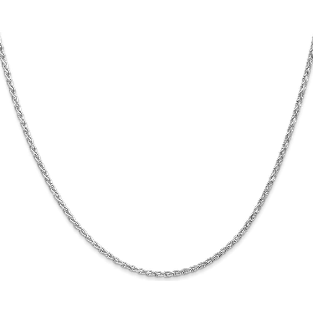 14K White Gold 24" Parisian Wheat Chain with Lobster Clasp by Oro Pregiato