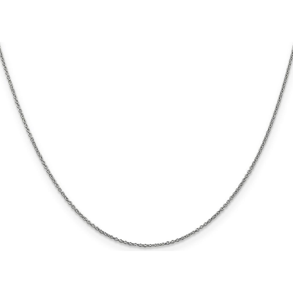14K White Gold 24" Polished Cable Chain Necklace with Lobster Clasp by Oro Pregiato